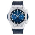 Hublot Classic Fusion Chronograph 521.NX.7170.LR 45MM Blue Dial With Crocodile Skin Bracelet