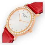 Patek Philippe Calatrava 5006 Rose Gold Silver Dial Diamond Mens Watch - 图片 3