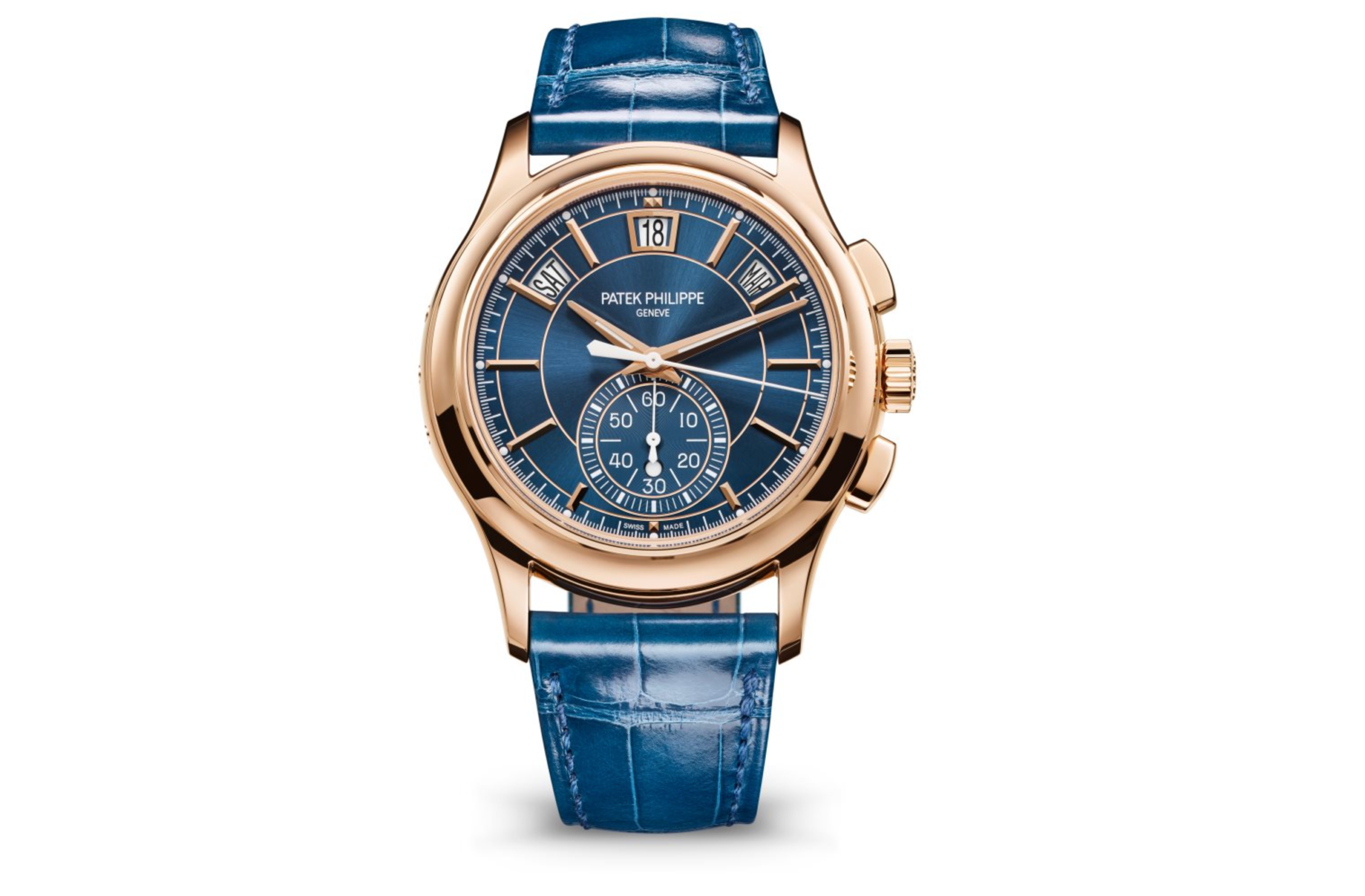 Pre-Owned-Patek-Philippe-Complications-5905R-010-Rose-Gold-with-Blue-Sunray-Dial-Alligator-Strap-JD-Watches-NY.png Patek Philippe Complications 5905R-010 – Rose Gold with Blue Sunray Dial & Alligator Strap - 图片 1