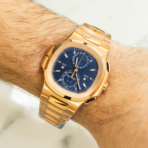 Patek Philippe Nautilus 5990/1R-001 Travel Time Flyback Chronograph Rose Gold Blue Dial - 图片 6