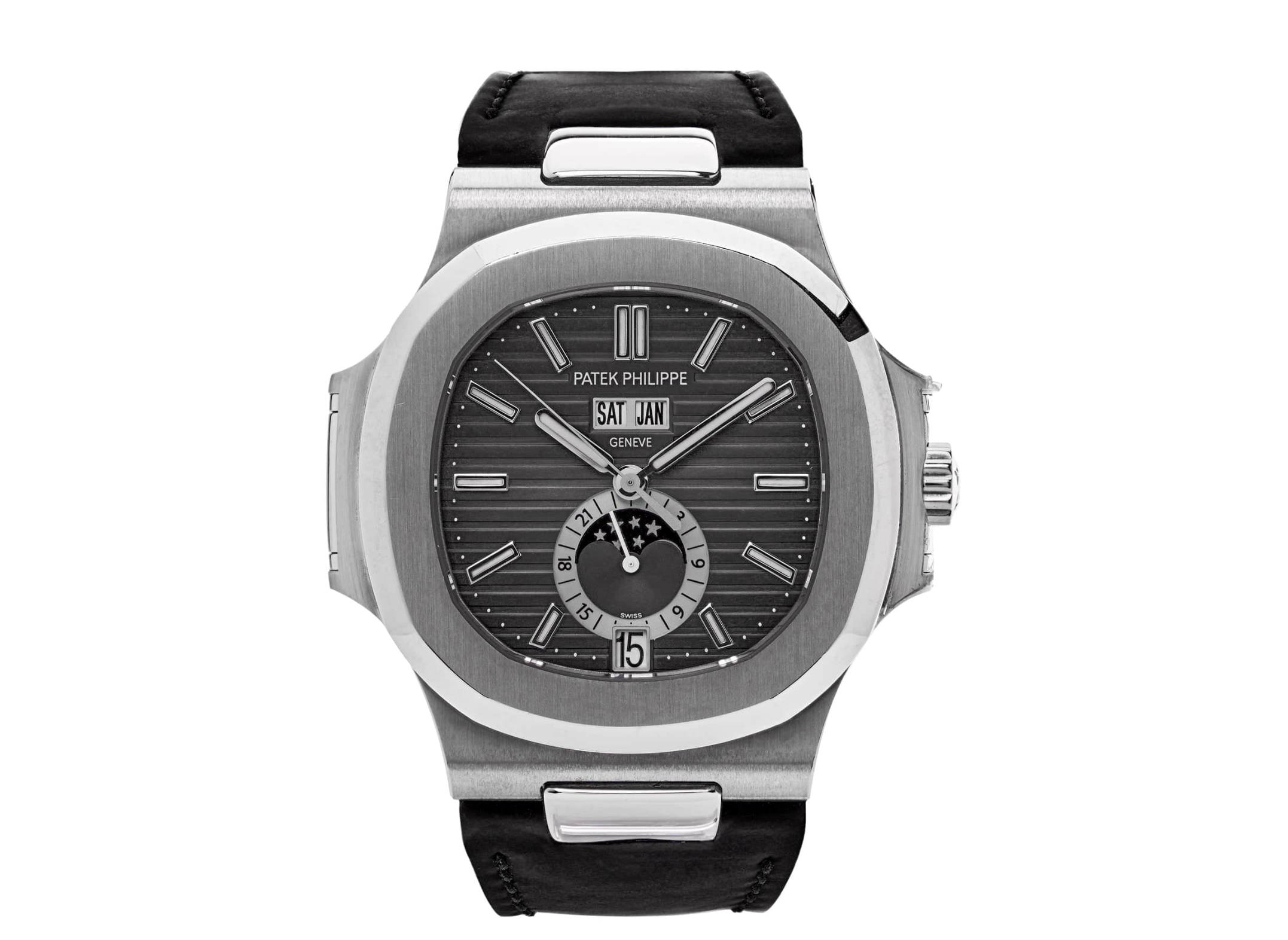 Pre-Owned-Patek-Philippe-Nautilus-Annual-Calendar-Stainless-Steel-with-Moon-Phase-Black-Dial-Ref_-5726A-001-JD-Watches-NY.png Patek Philippe Nautilus Annual Calendar – Stainless Steel with Moon Phase & Black Dial Ref. 5726A-001 - 图片 1