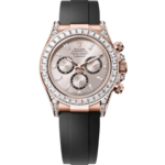 Rolex Cosmograph Daytona 126535TBR – 18k Everose Gold – Sundust Diamond Dial – Diamond Bezel – Oysterflex