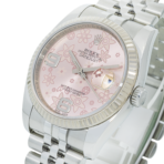 Rolex Datejust 36 116234 – Pink Floral Motif Arabic Dial, White Gold Fluted Bezel - 图片 2