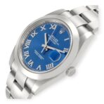 Rolex Datejust 41 Blue Roman Dial Ref 126300 Smooth Bezel Steel Mens Watch - 图片 2