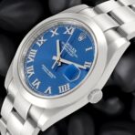Rolex Datejust 41 Blue Roman Dial Ref 126300 Smooth Bezel Steel Mens Watch - 图片 3