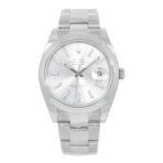 Rolex Datejust 41 Sliver Dial 126300 Smooth Bezel Steel Mens Watch