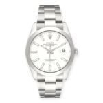 Rolex Datejust 41 White Dial 126300 Smooth Bezel  Steel Mens Watch