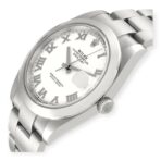 Rolex Datejust 41 White Roman Dial 126300 Smooth Bezel  Steel Mens Watch - 图片 2