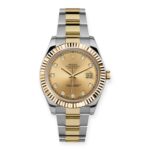 Rolex Datejust 41mm Yellow Gold and Stainless Steel Bracelet Champagne Diamond Dial 116333
