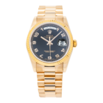 Rolex Day-Date 36mm 118235 Everose Gold Black Arabic Dial President Bracelet Men’s Watch (Year: 2000 to 2005)