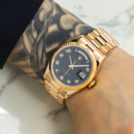 Rolex Day-Date 36mm 118235 Everose Gold Black Arabic Dial President Bracelet Men’s Watch (Year: 2000 to 2005) - 图片 6