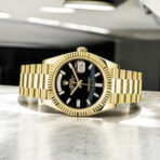 Rolex Day Date 40 Yellow Gold Black Onyx Diamond Dial with President Bracelet - 图片 2