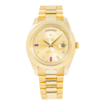 Rolex Day Date II President Yellow Gold Diamond and Ruby Dial 218238