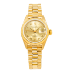 Rolex Lady-Datejust 6917 – Champagne Roman Dial – 18k Yellow Gold President Bracelet – 26mm