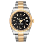 Rolex Sky Dweller Stainless Steel and Yellow Gold Jubilee Bracelet Black Dial 326933