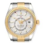 Rolex Sky Dweller Yellow 326933 Gold Steel White Dial Mens Watch - 图片 2