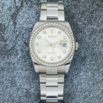 Rolex Stainless Steel Datejust 36 116244 – Silver Jubilee Diamond Dial, Diamond Bezel, Oyster Bracelet - 图片 5