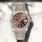 Rolex Steel and Everose Datejust 36 Watch 126231 Chocolate Index Dial - Jubilee Bracelet - 图片 2