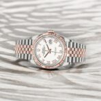Rolex Steel and Everose Datejust 36 Watch 126231 White Roman Dial - Jubilee Bracelet - 图片 2