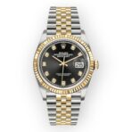 Rolex Steel and Yellow Gold Datejust 36 Watch 126233 Black Diamond Dial - Two Tone Jubilee Bracelet