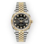 Rolex Steel and Yellow Gold Datejust 36 Watch 126233 Black Diamond Dial - Two Tone Jubilee Bracelet