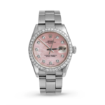 Rolex Oyster Perpetual Date 34mm – Stainless Steel with Diamond Bezel | Ref. 15000