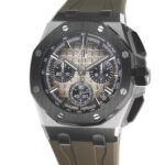 43mm Chronograph Steel Ceramic Smoked Light Brown Dial Taupe Strap