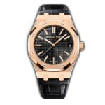 41mm 18k Rose Gold Black Dial On Leather