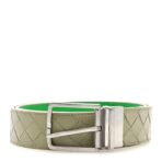 Nappa Intrecciato Belt  85 34 Travertine Parakeet