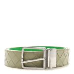 Nappa Intrecciato Belt  85 34 Travertine Parakeet
