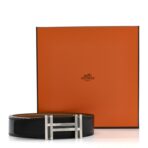 Box Togo 32mm Au Carre H Belt 80 32 Black Gold - 图片 6