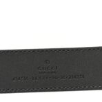 Azalea Calfskin Enamel Monochrome Double G 30mm Belt 90 36 Black - 图片 3