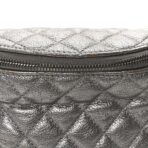 Metallic Goatskin Quilted Banane Waist Bag Fanny Pack Silver - 图片 8