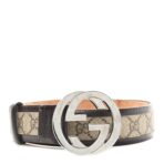 GG Plus Monogram Niagara Lux Calfskin Interlocking G 40mm Belt 85 34 Beige Ebony Cocoa