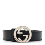 Calfskin Interlocking G Belt 85 34 Black