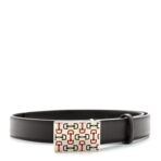 Calfskin Square Buckle Horsebit Belt 90 36 Brown Multicolor