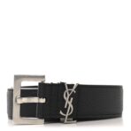 Grained Calfskin Monogram Cassandre Square Buckle Belt 70 28 Black