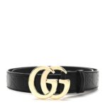 Plutone Calfskin Guccissima Double G 30mm Belt 75 30 Black