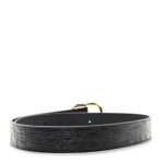 Shiny Calfskin Crocodile Embossed Babilas Buckle Belt 70 28 Black - 图片 2