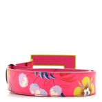Calfskin Floral Heron G Cube Memorable Buckle 40mm Belt 80 32 Pink Green Multicolor - 图片 2