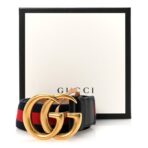 Nylon Calfskin Double G Web 40mm Belt 75 30 Blue Red Black - 图片 5