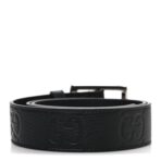 Piuma Calfskin Jumbo GG Embossed 35mm Belt 80 32 Black - 图片 2