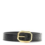 Shiny Calfskin Crocodile Embossed Babilas Buckle Belt 70 28 Black