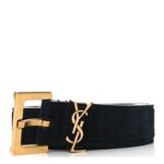 Suede Calfskin Monogram Square Buckle Belt 80 32 Black