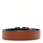 Glossy Calfskin VLogo Reversible 30mm Belt 85 34 Saddle Brown Black - 图片 2