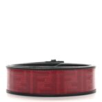 Glazed Fabric Vitello Century FF 1974 Belt 85 34 Rosso Black - 图片 2