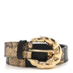 Ciny Calfskin Lux Snakeskin Torchon 95 38 Belt Black