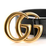 Moon Calfskin Double G 30mm Belt 105 42 Black - 图片 6
