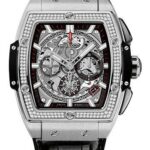 Hublot Spirit of Big Bang Titanium Diamonds Watch - 42 mm - Sapphire Dial - Black Rubber and Leather Strap-641.NX.0173.LR.1104