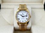 Rolex Day-Date 40 Yellow Gold White Roman Dial & Fluted Bezel President Bracelet 228238 - - 图片 2